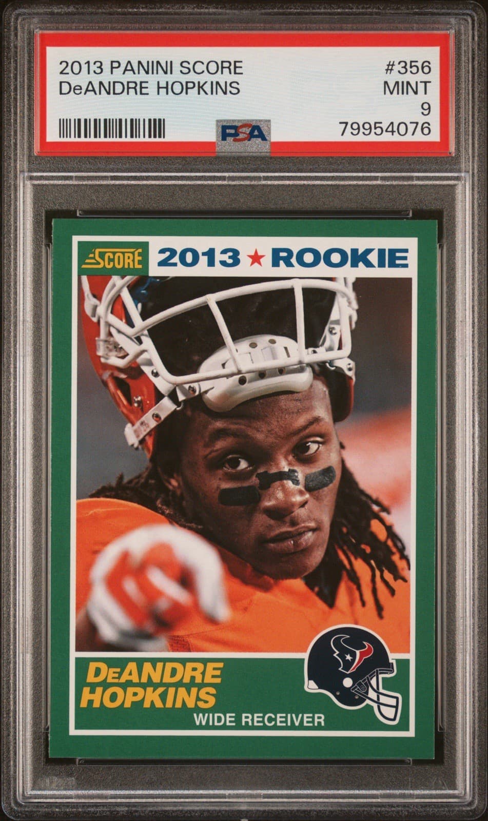 2013 Panini Score - 2013 Rookie - DeAndre Hopkins #356 (RC). PSA 9 Mint
