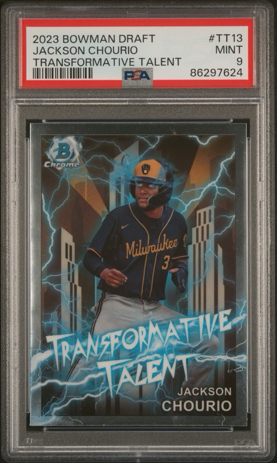 2023 Bowman Draft - Transformative Talent Jackson Chourio #TT-13. PSA 9 - Mint.