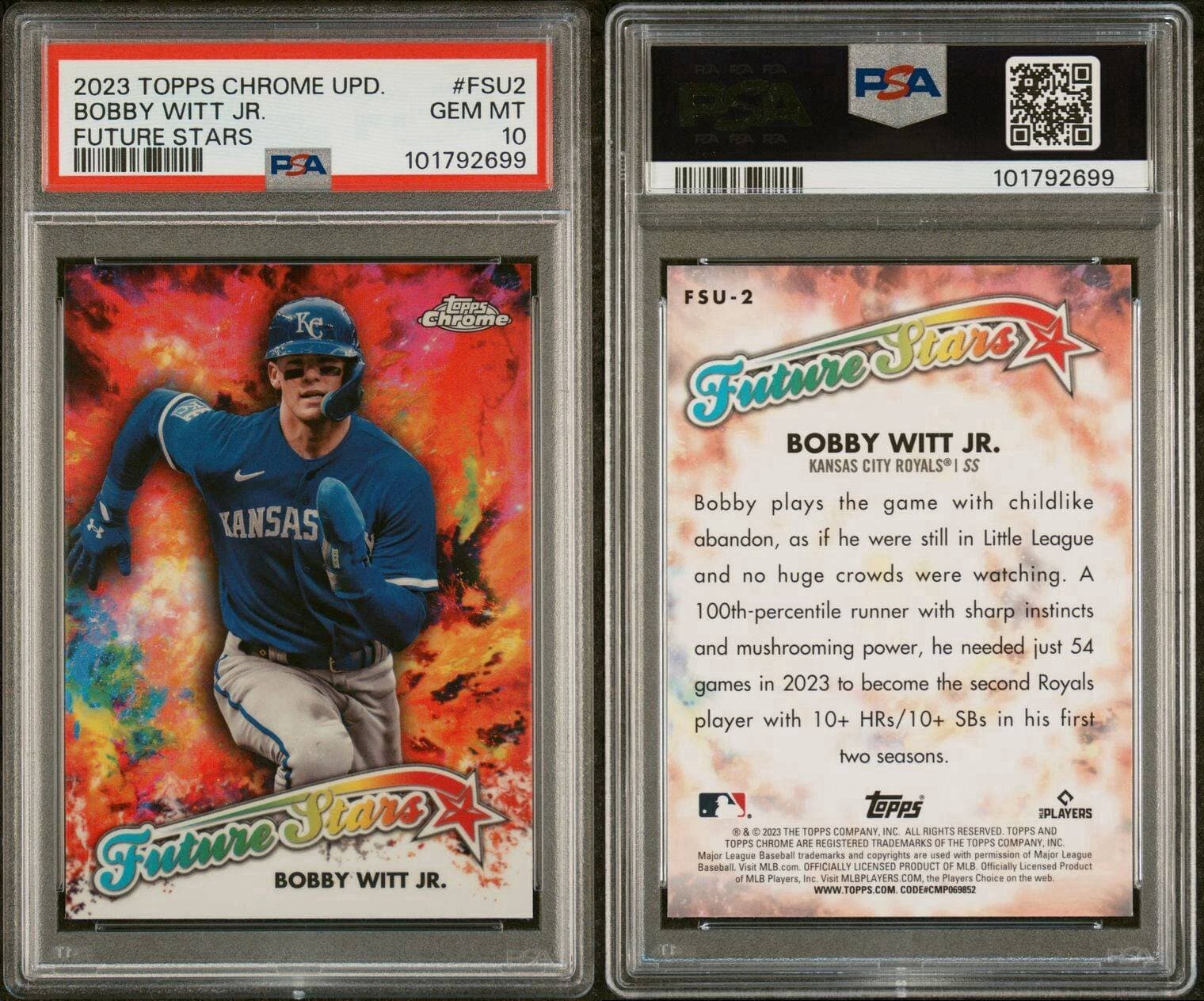 2023 Topps Chrome Update - Future Stars #FSU-2 Bobby Witt Jr. PSA 10. Pop 29!