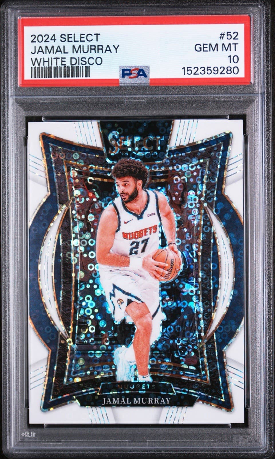 2024 PANINI SELECT #52 JAMAL MURRAY WHITE DISCO /75. PSA 10 GEM MINT