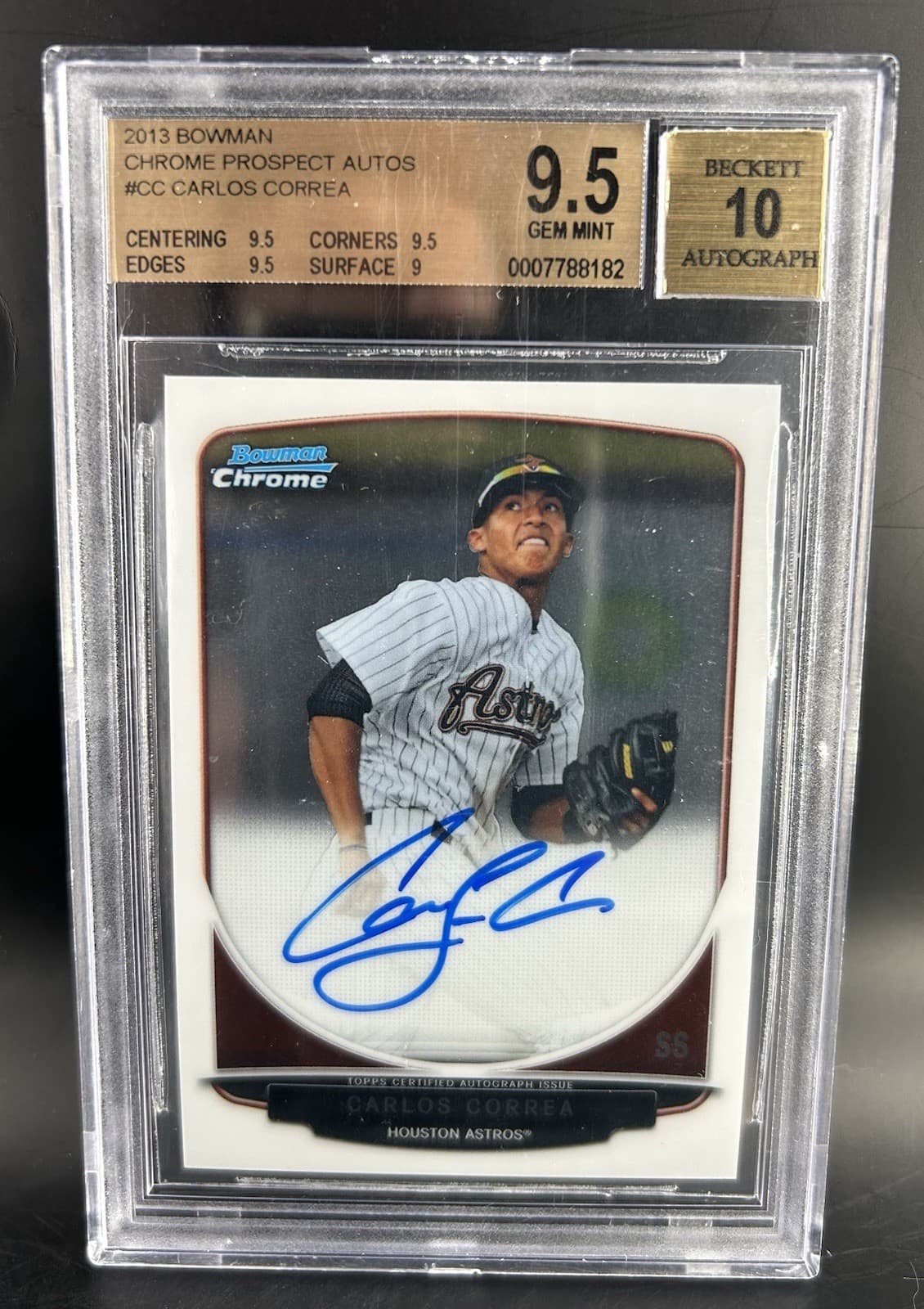 2013 Bowman Chrome Prospects Autographs - Carlos Correa (RC) #BCP-CC. BGS 9.5/10