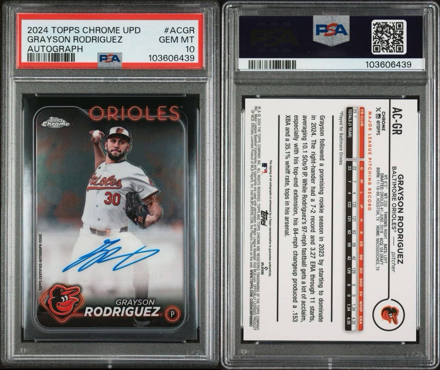 2024 Topps Chrome Update - Autographs #AC-GR Grayson Rodriguez. PSA 10. Pop 1!