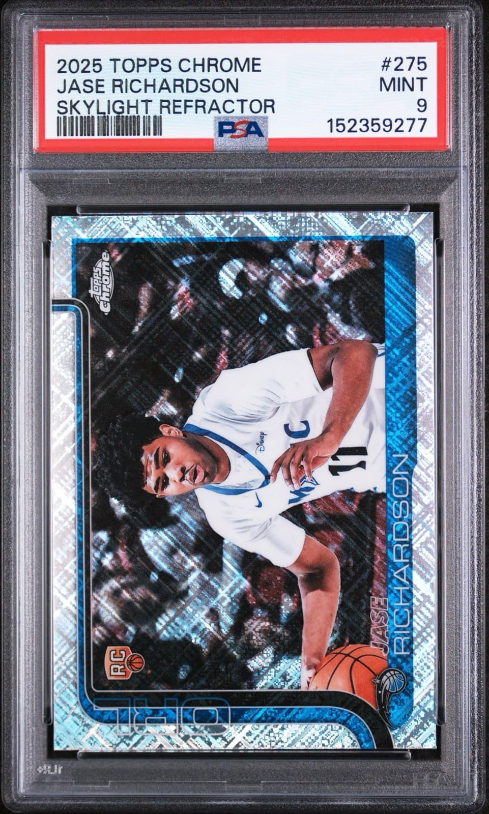 2025 TOPPS CHROME #275 JASE RICHARDSON (RC) SKYLIGHT REFRACTOR. PSA 9 MINT