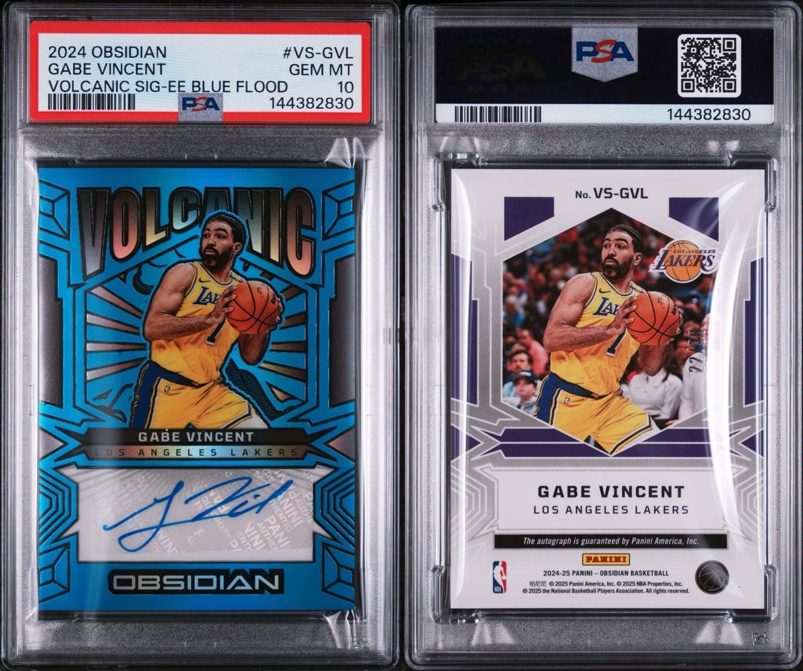 2024 Obsidian Gabe Vincent Volcanic Signatures EE Blue Flood /30. PSA 10. Pop 1!