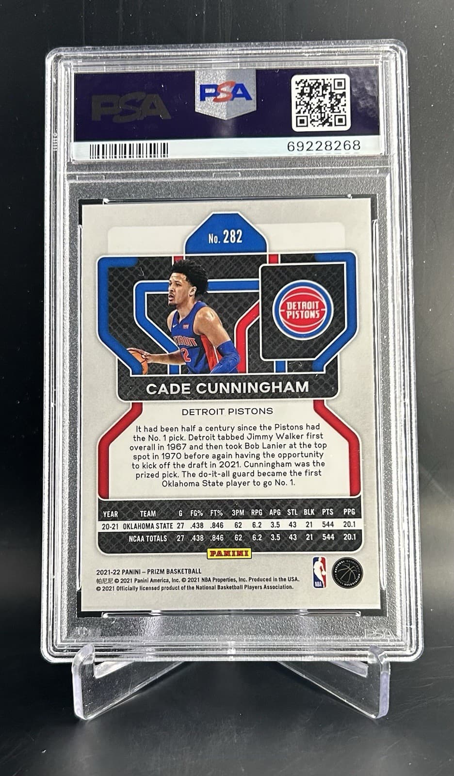 2021-22 Panini Prizm - Cade Cunningham #282 (RC). PSA 10 GEM MT