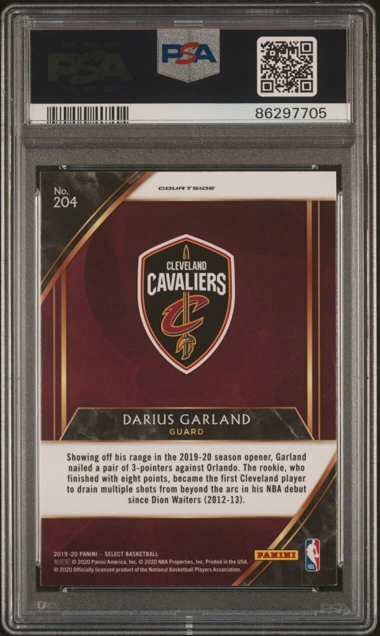 2019-20 Panini Select - Courtside #204 Darius Garland (RC). PSA 9