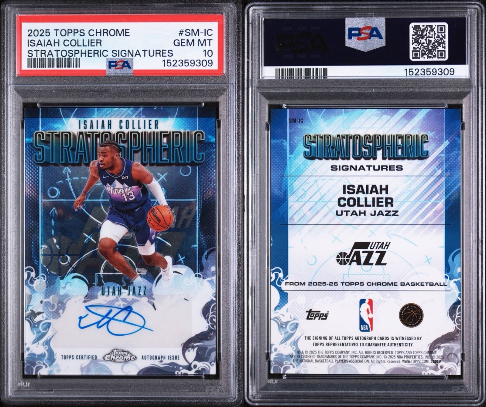 2025 Topps Chrome - Stratospheric Signatures Isaiah Collier #SM-IC (AU). PSA 10