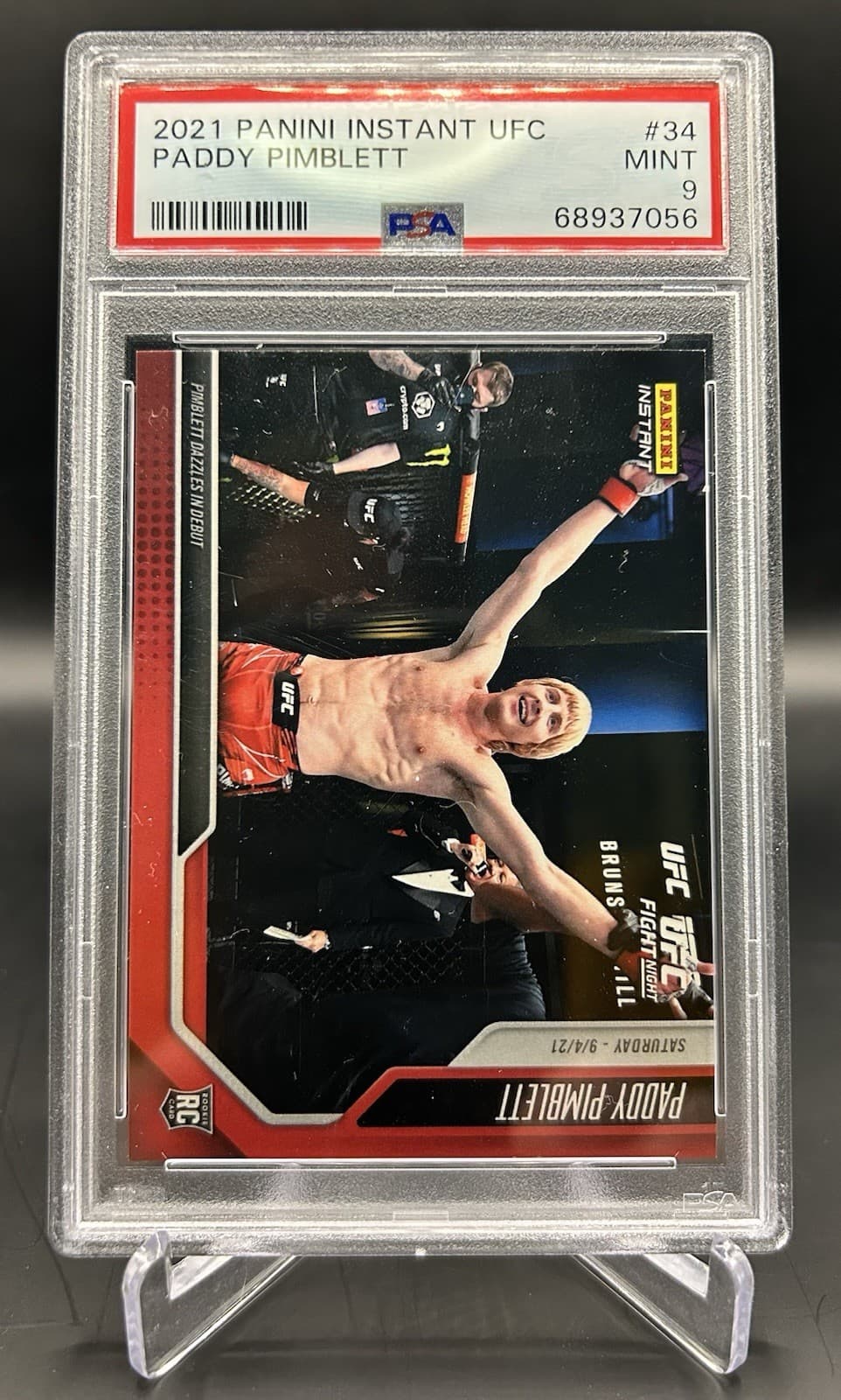 Panini 2021 Instant UFC Paddy Pimblett (RC) #34. /9708. PSA 9 MINT