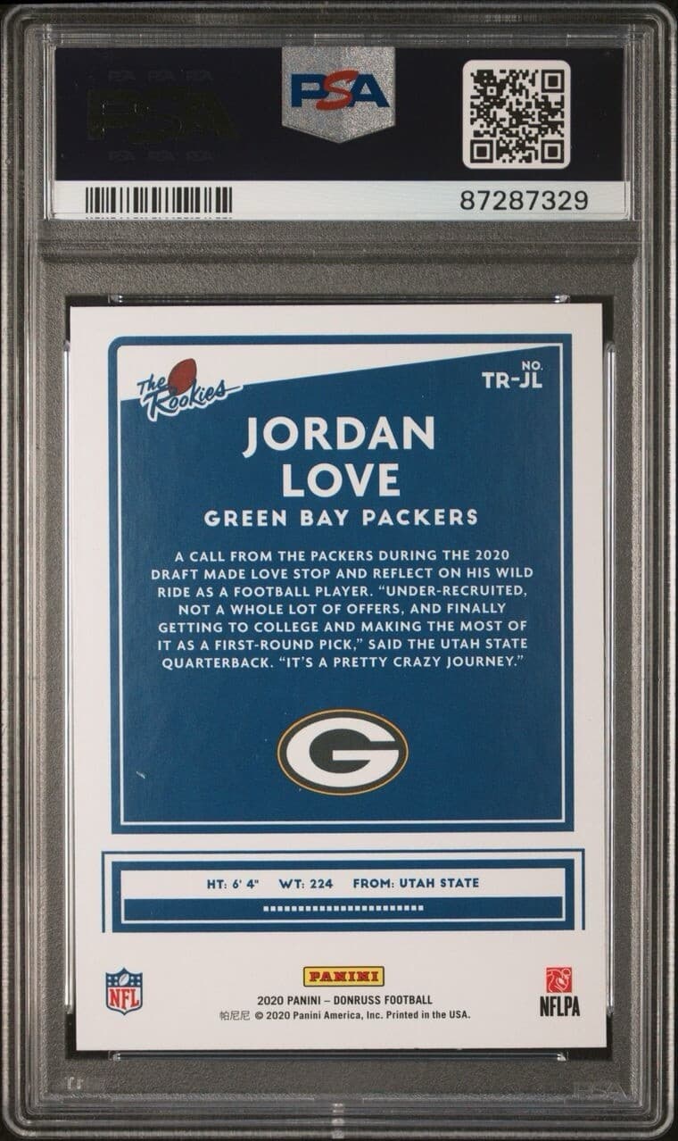 2020 Panini Donruss - The Rookies #TR-JL Jordan Love RC PSA 9