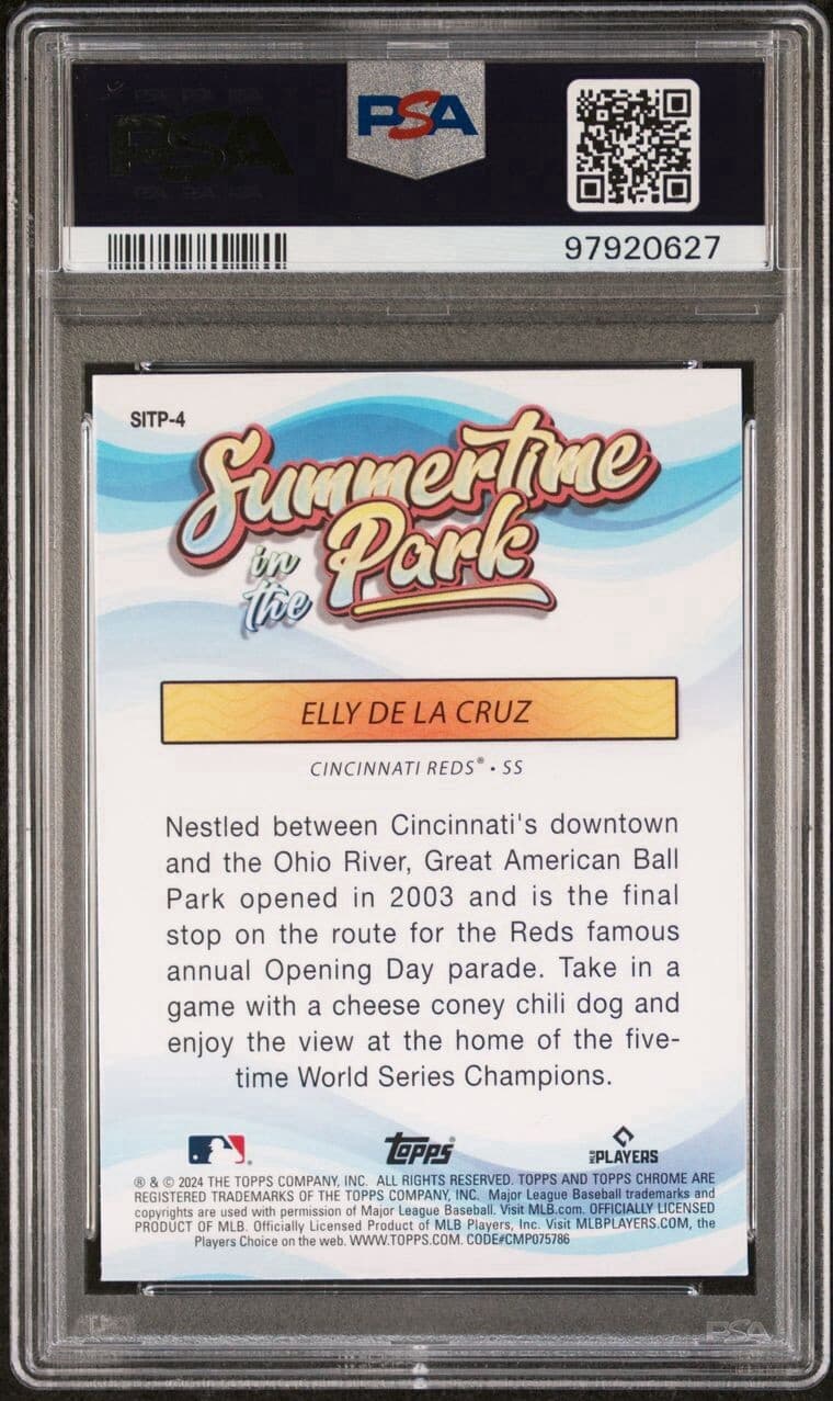 Elly De La Cruz 2024 Topps Chrome #4 Summer Time In The Park PSA 10 RC Reds