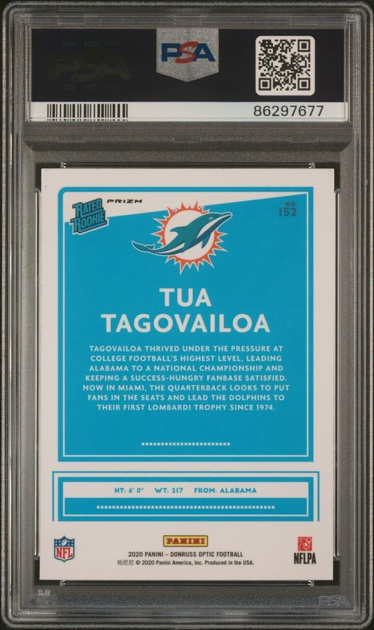 Tua Tagovailoa 2020 Panini Donruss Optic Rated Rookie #152 Blue Scope PSA 10 Gem