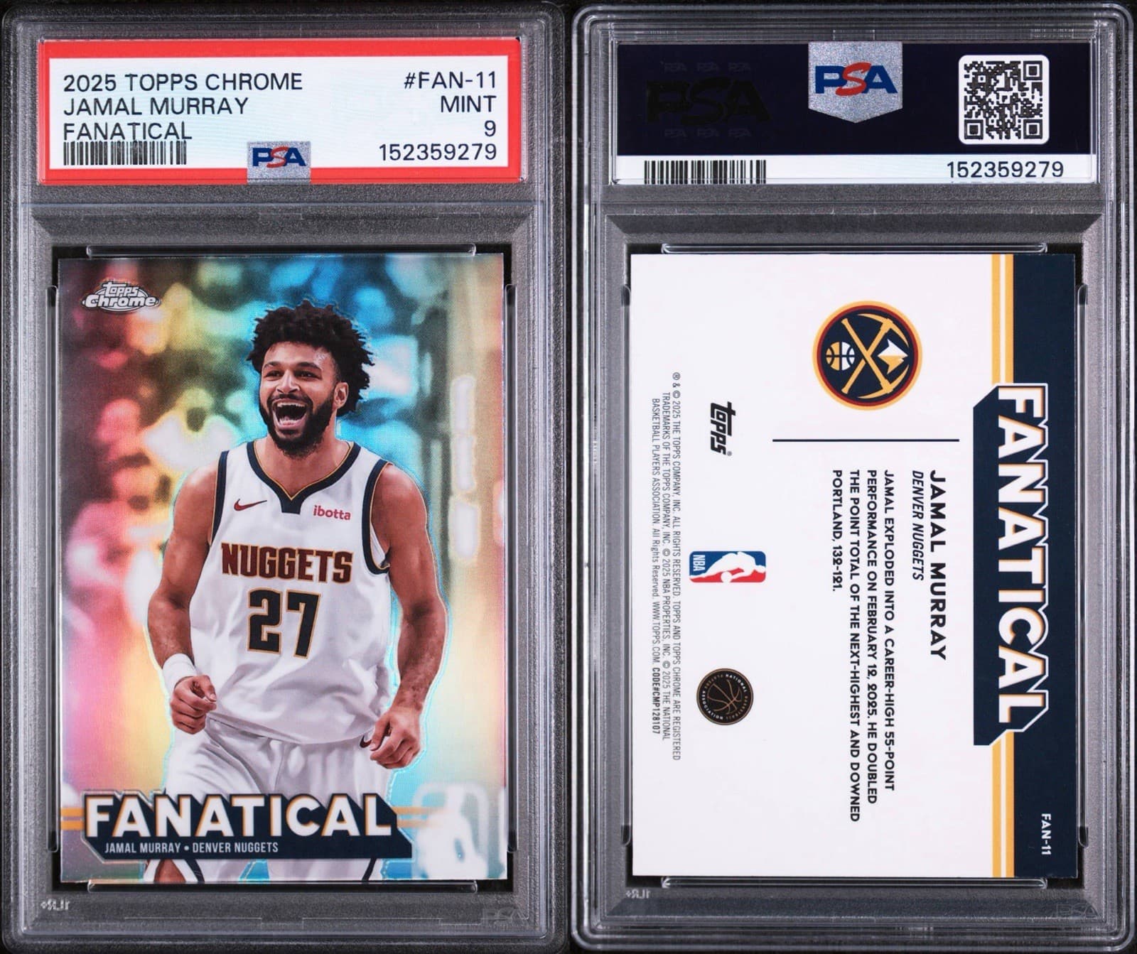 2025-26 Topps Chrome - Fanatical Jamal Murray #FAN-11. PSA 9 MINT