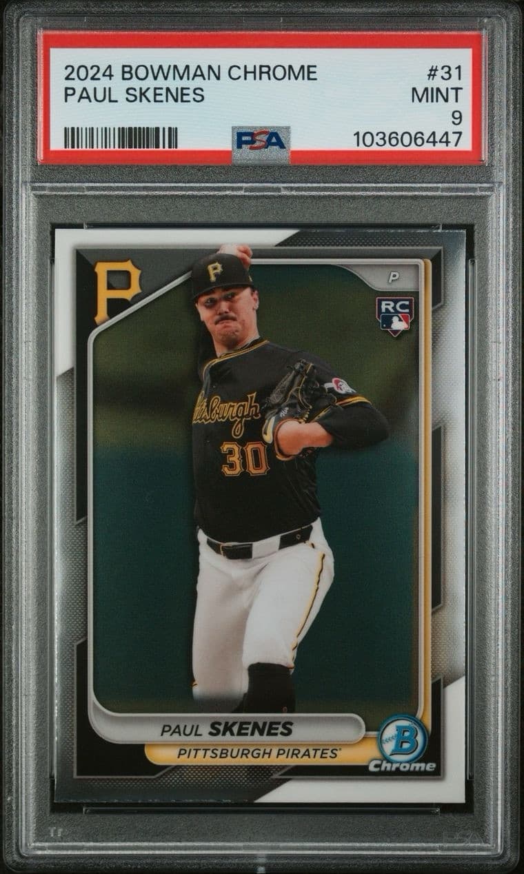 2024 Bowman Chrome - #31 Paul Skenes (RC). PSA 9