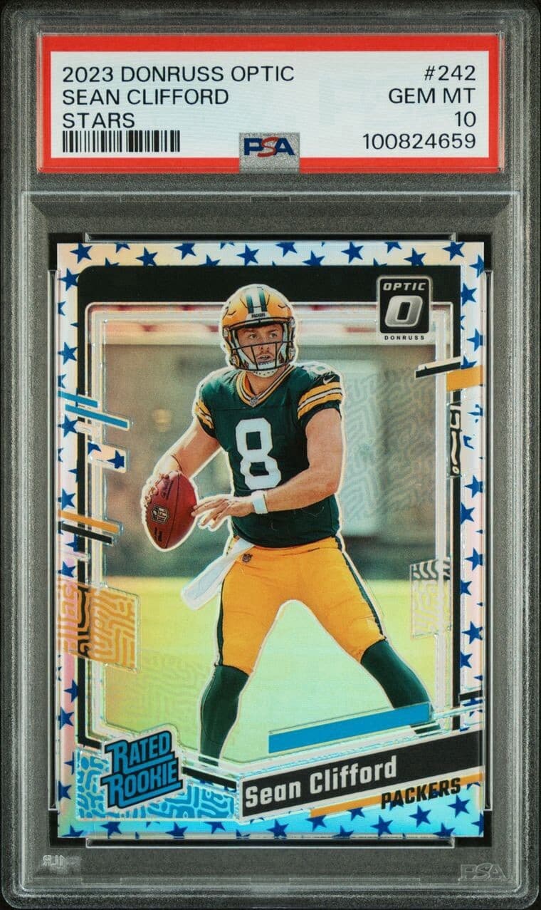 2023 DONRUSS OPTIC STARS RC SEAN CLIFFORD #242 PSA 10 RATED ROOKIE. Pop 5!
