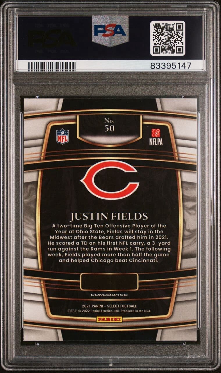 2021 Select #50 Justin Fields Rookie Card PSA 10 Gem Mint Bears Steelers 