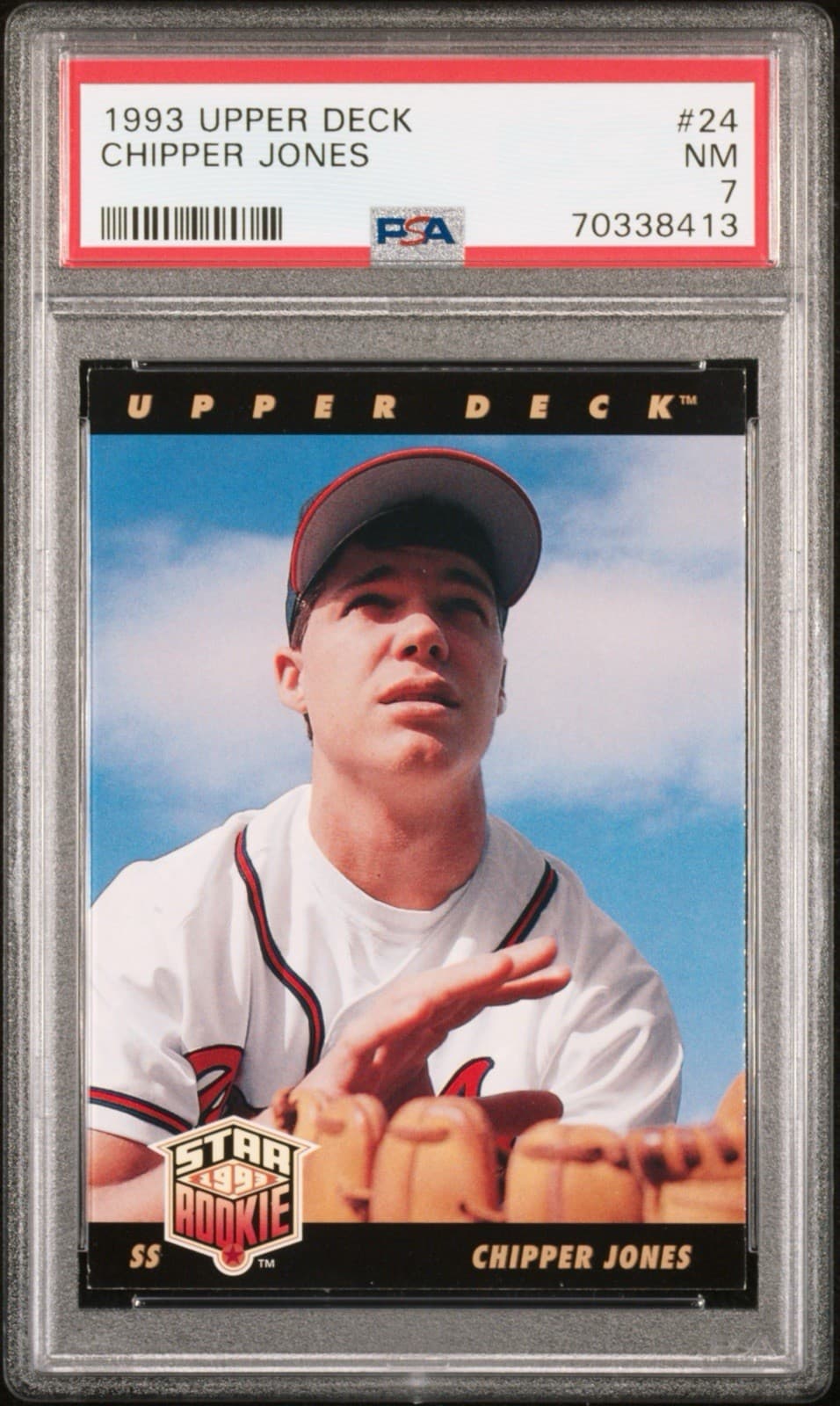 1993 Upper Deck Star Rookie - Chipper Jones Atlanta Braves #24. PSA 7 NM