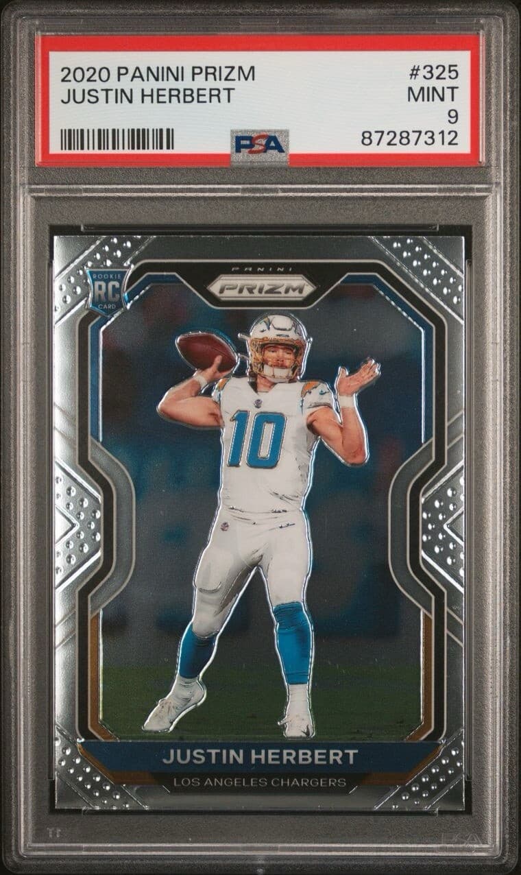 2020 Panini Prizm - Rookie #325 Justin Herbert (RC) PSA 9