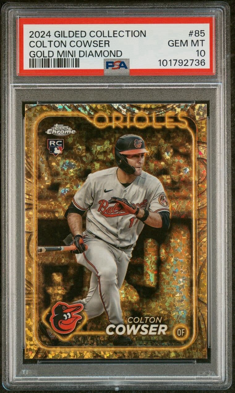 2024 Gilded Collection - Gold Mini-Diamond #85 Colton Cowser /50. PSA 10. Pop 5!