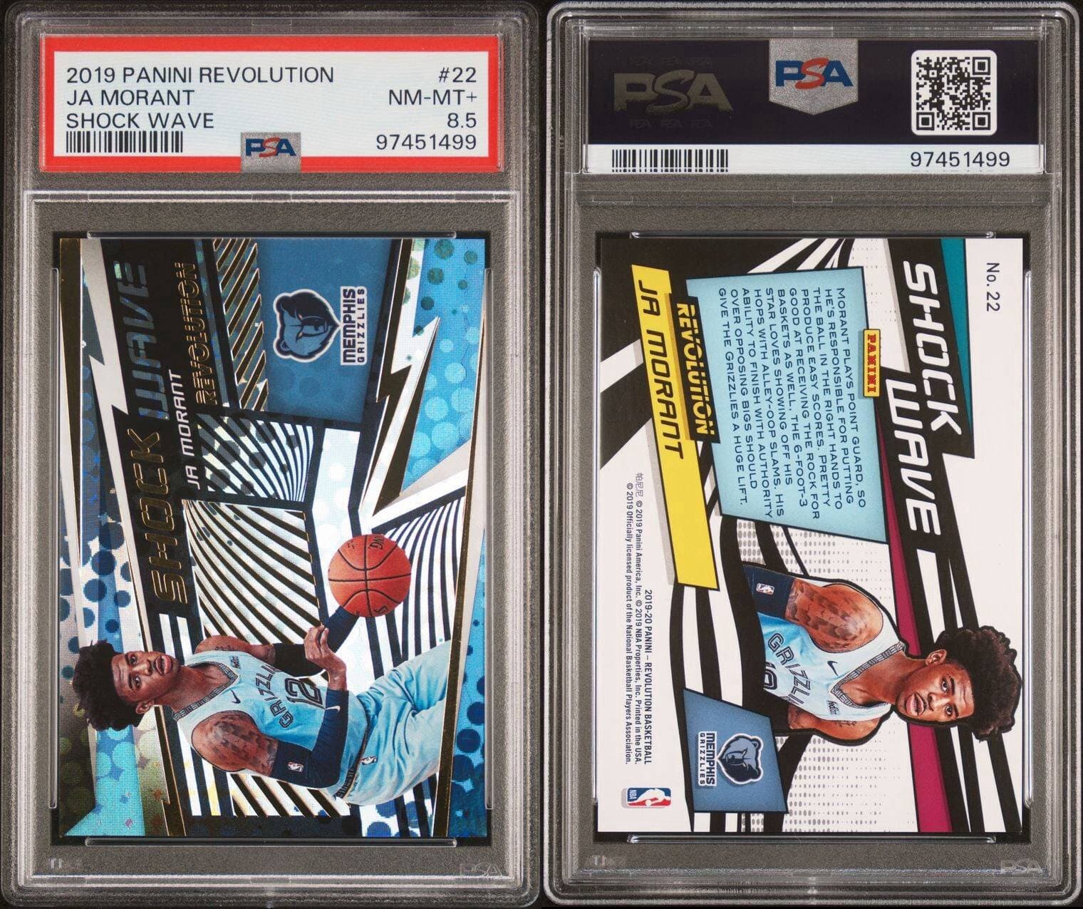 2019-20 Panini Revolution - Shock Wave #22 Ja Morant (RC). PSA 8.5. Pop 1. 