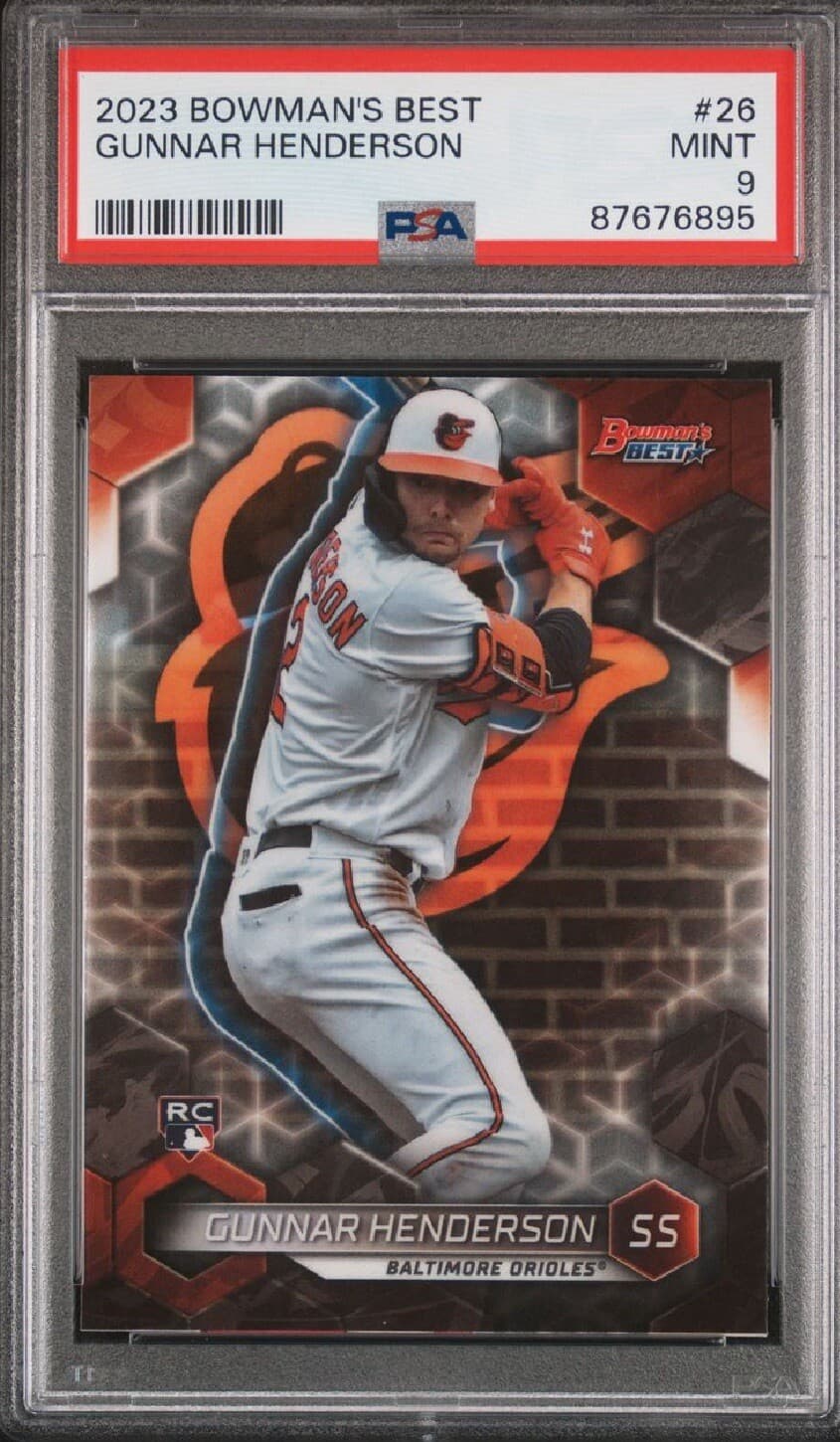 2023 Bowman's Best #26 Gunnar Henderson (RC). PSA 9