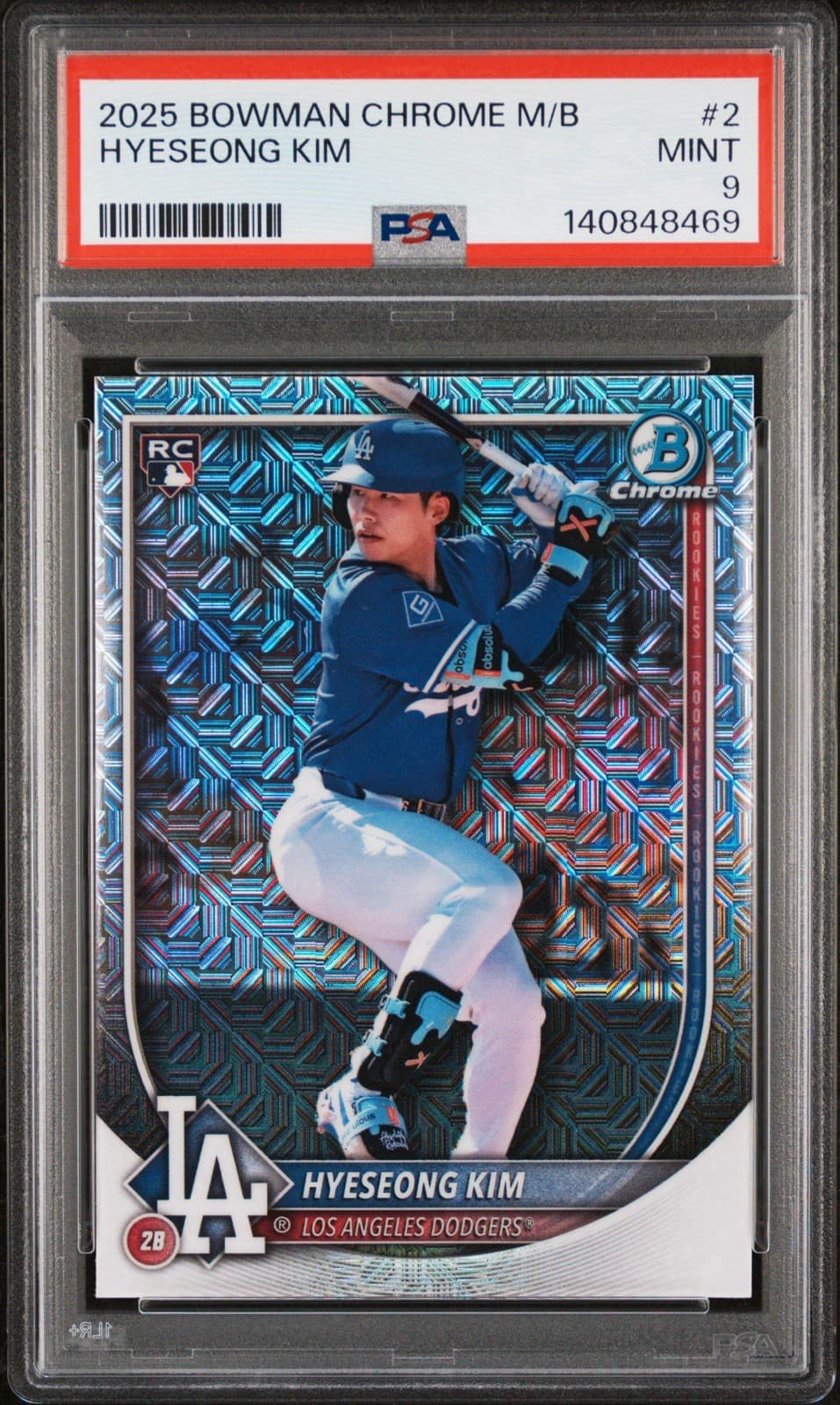 2025 Bowman Chrome - Hyeseong Kim #2 Mega Box Mojo Refractor (RC). PSA 9 MINT