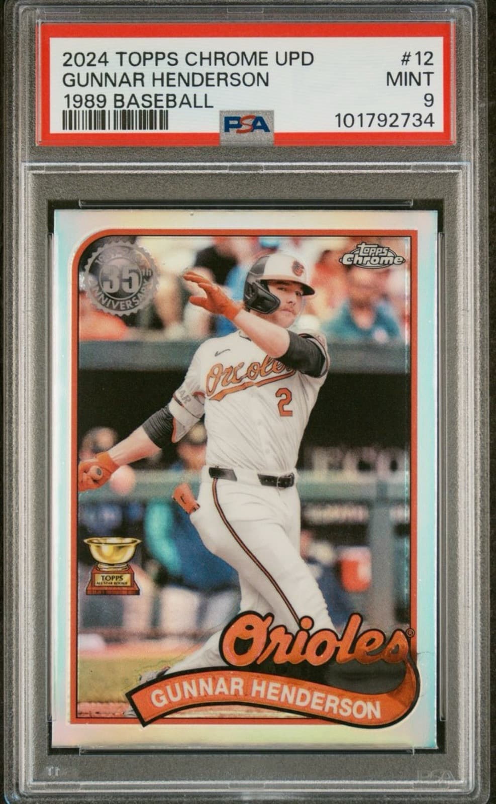 2024 Topps Chrome Update - 1989 Baseball #89CU-12 Gunnar Henderson. PSA 9. Pop 4