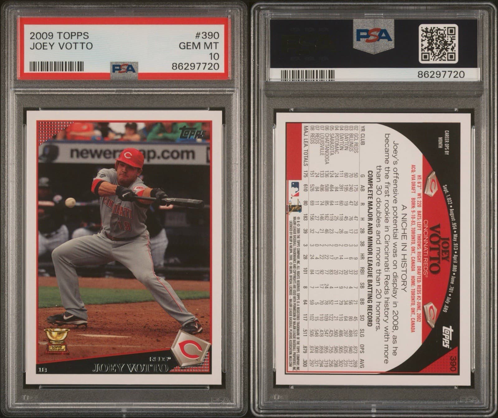 2009 TOPPS ALL-STAR ROOKIE #390 JOEY VOTTO REDS. PSA 10 GEM MT
