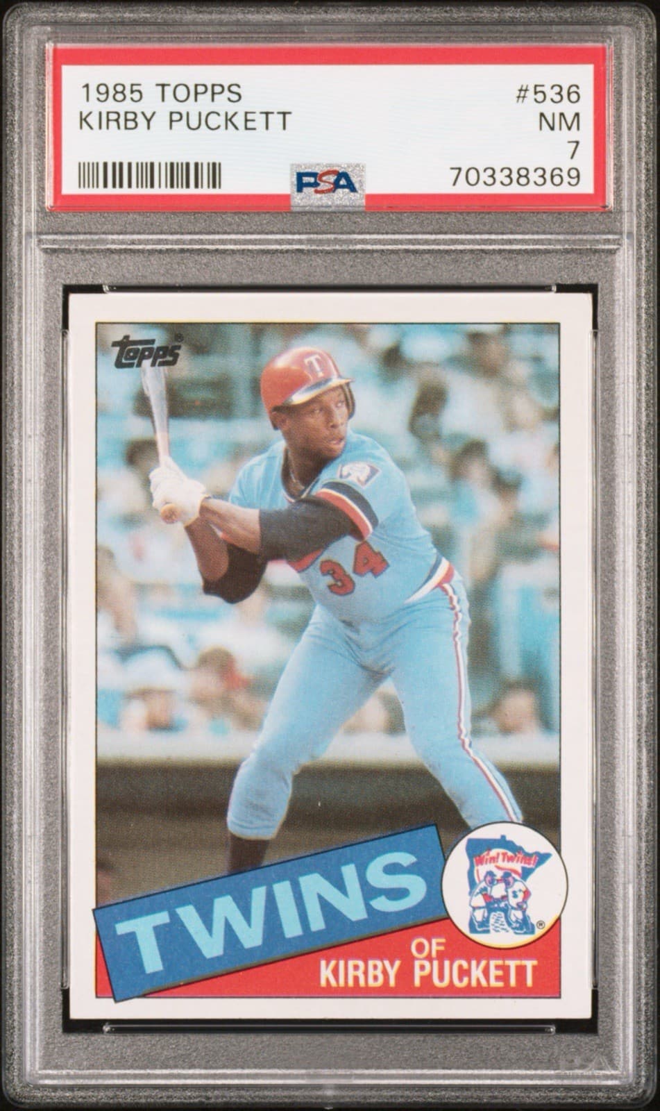 1985 Topps - Kirby Puckett #536 (RC). PSA 7 NM
