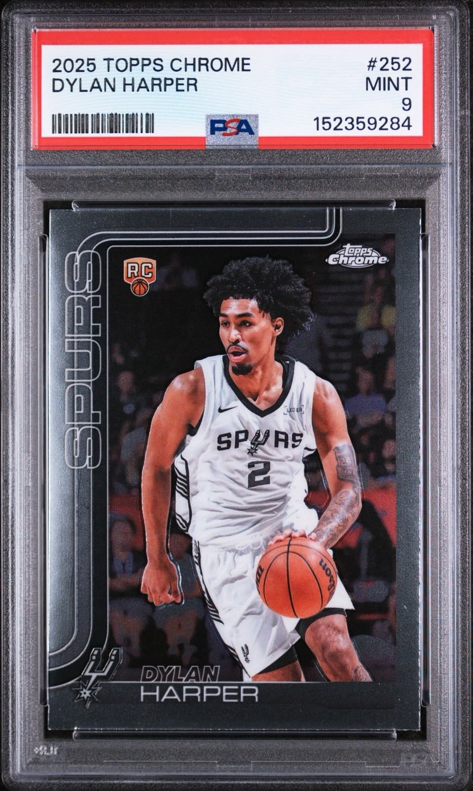 2025-26 Topps Chrome - Dylan Harper #252 (RC). PSA 9 MINT