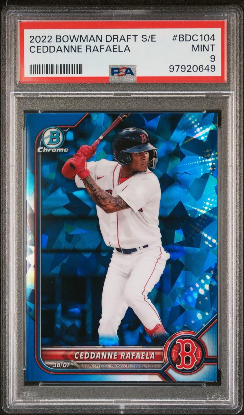 2022 Bowman Chrome Draft Sapphire Edition - Ceddanne Rafaela. PSA 9.  Pop 1!