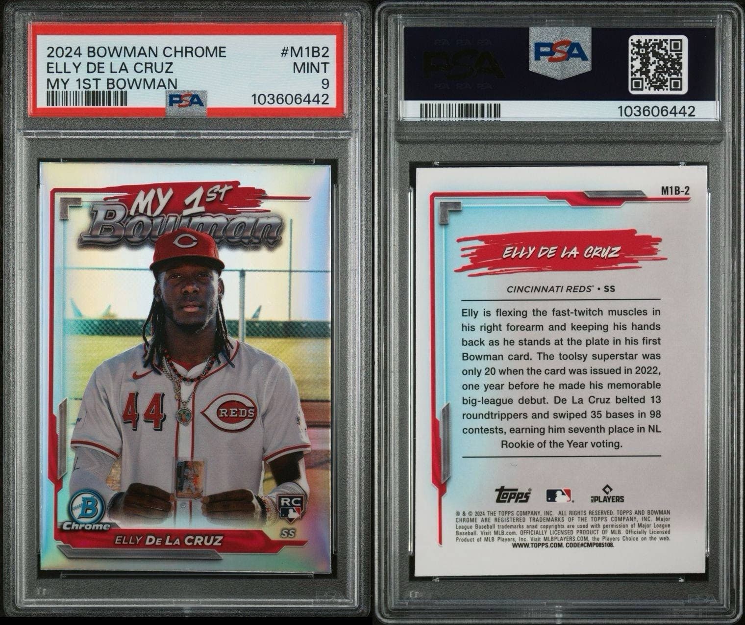 2024 Bowman Chrome - My 1st Bowman #M1B-2 Elly De La Cruz (RC). PSA 9. Pop 37!