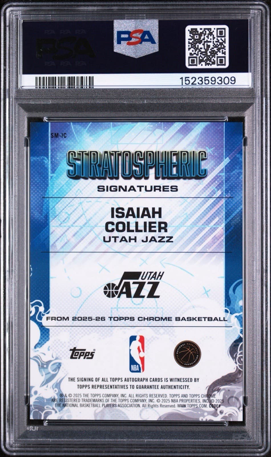2025 Topps Chrome - Stratospheric Signatures Isaiah Collier #SM-IC (AU). PSA 10