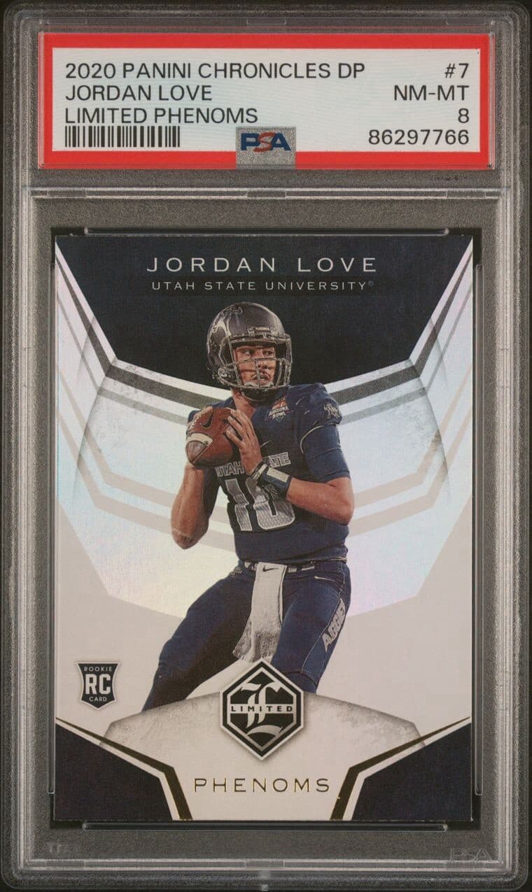 2020 Panini Chronicles Draft Picks - Limited Phenoms #7 Jordan Love (RC) PSA 8