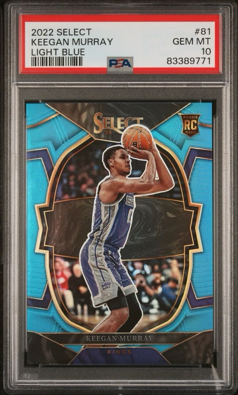 2022 Select Concourse Light Blue. #81 Keegan Murray /299 (RC). PSA 10. Pop 38. 