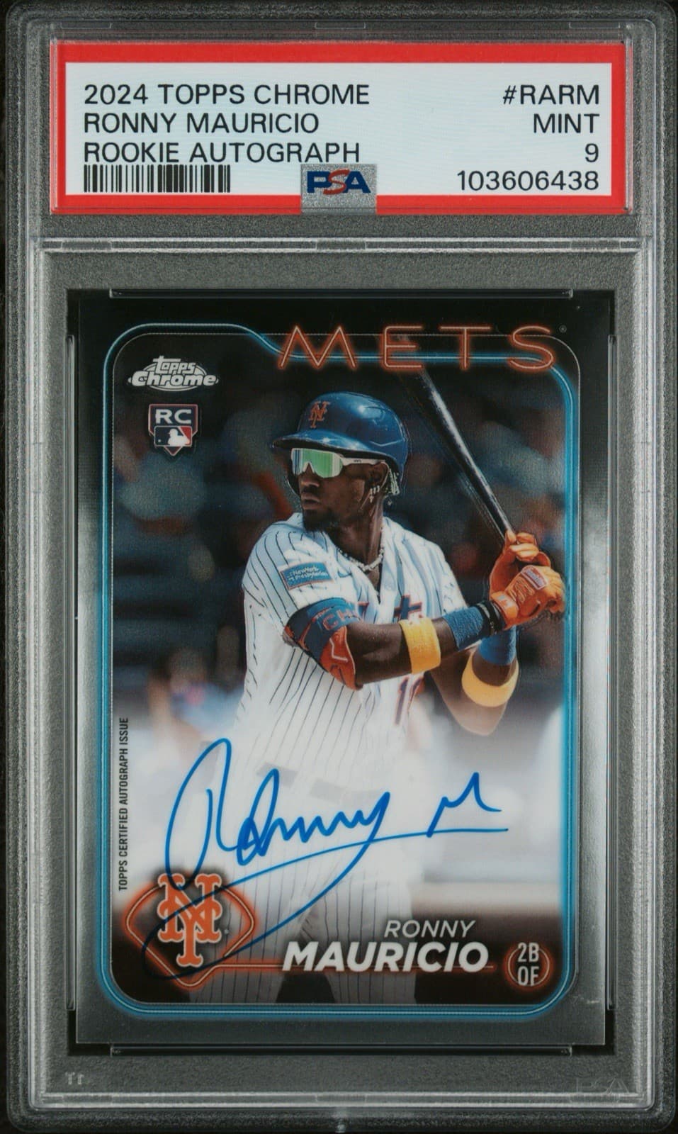 2024 Topps Chrome - Rookie Autographs Ronny Mauricio #RA-RM. PSA 9 Mint