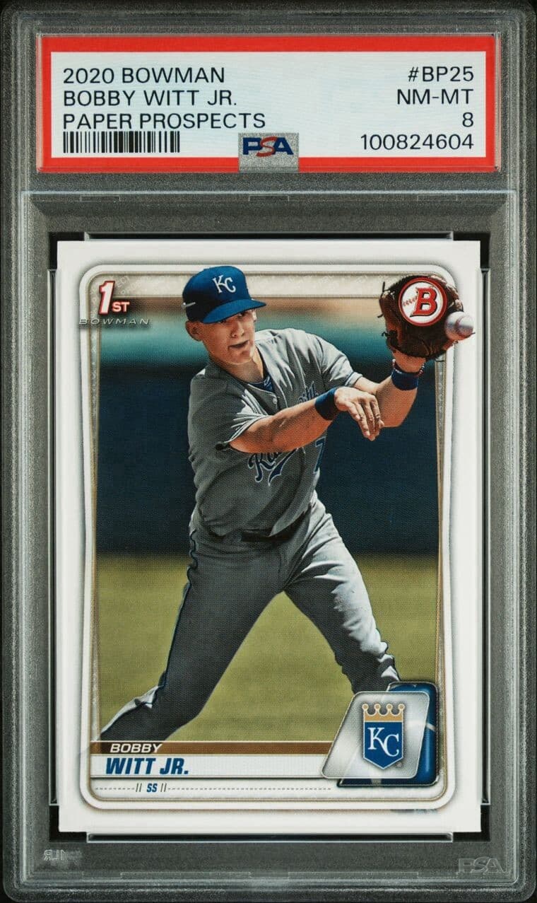 BOBBY WITT JR 1st 2020 Bowman Paper Prospects Royals Rookie. PSA 8 Mint