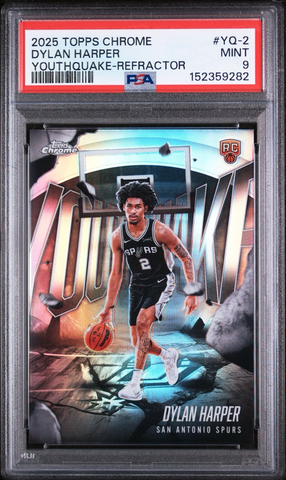 2025 Topps Chrome - Dylan Harper Youthquake #YQ-2 (RC) - Refractor. PSA 9 MINT