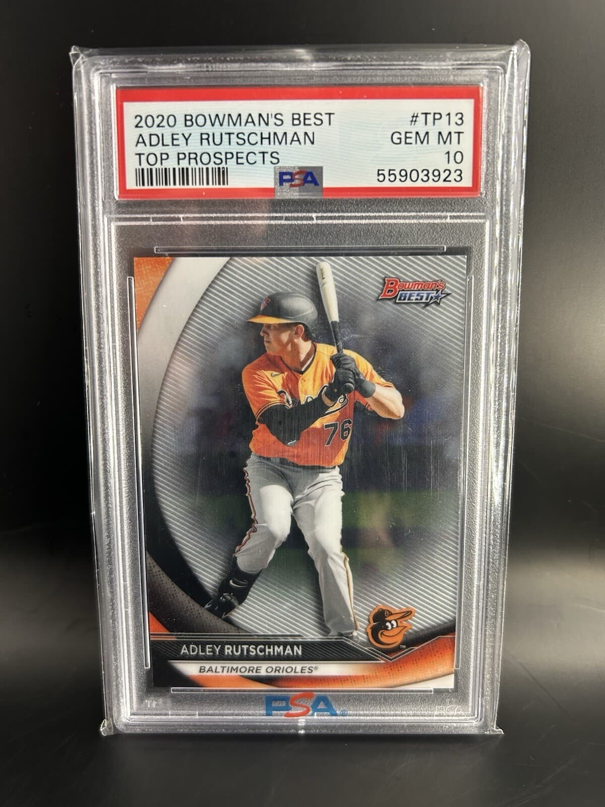 2020 Bowman's Best - Top Prospects #TP-13 Adley Rutschman (RC). PSA 10. Pop 24