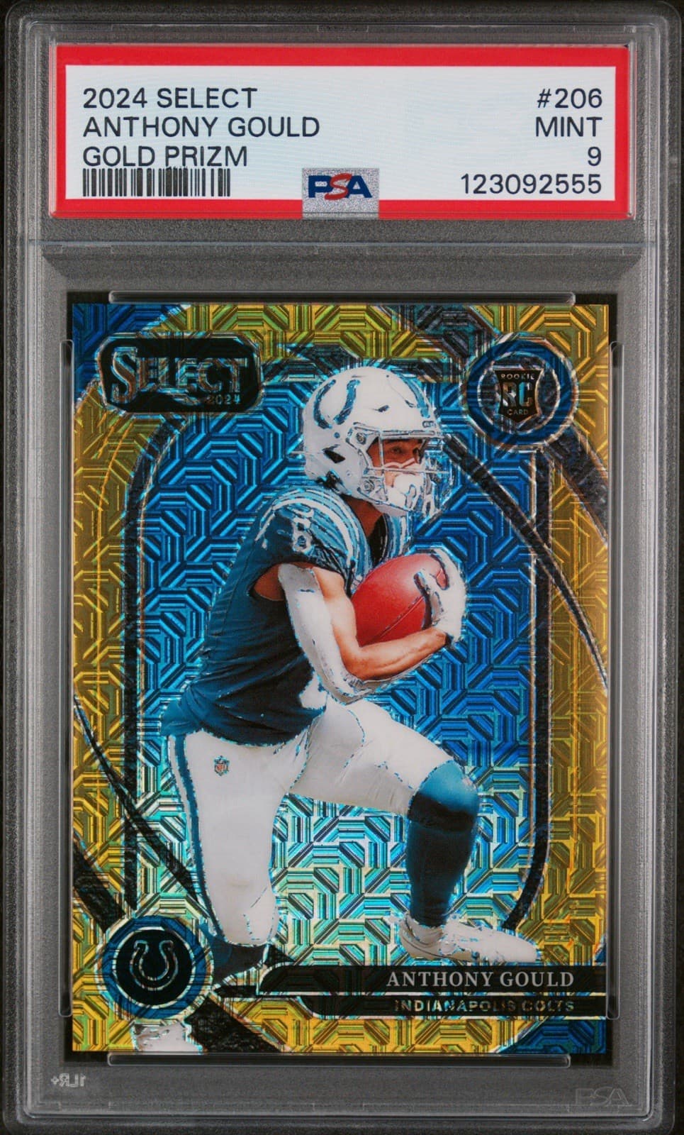 2024 Panini Select - Anthony Gould (RC) Club Level Gold Prizm #/10. PSA 9 Mint