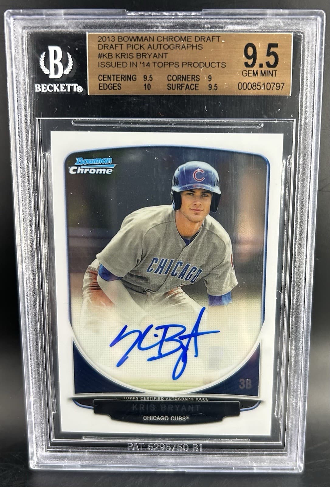 2013 Bowman Chrome Draft Pick Autographs - Kris Bryant (RC) BGS 9.5/10 Auto