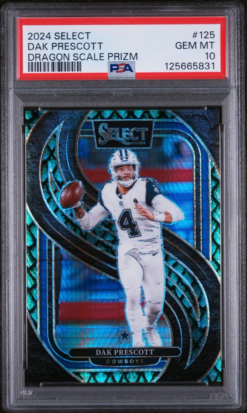 2024 Panini Select - Premier Level Dak Prescott Dragon Scale Prizm /81. PSA 10!