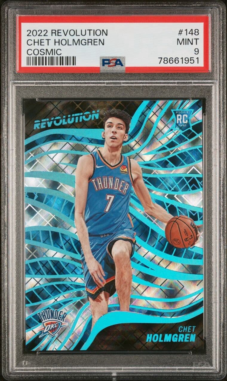 2022-23 Panini Revolution Rookie Cosmic /99 Chet Holmgren #148 PSA 9