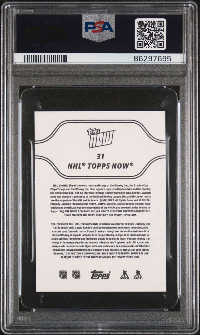 2023 Topps Now NHL Connor Bedard RC Stickers #31 PSA 10 