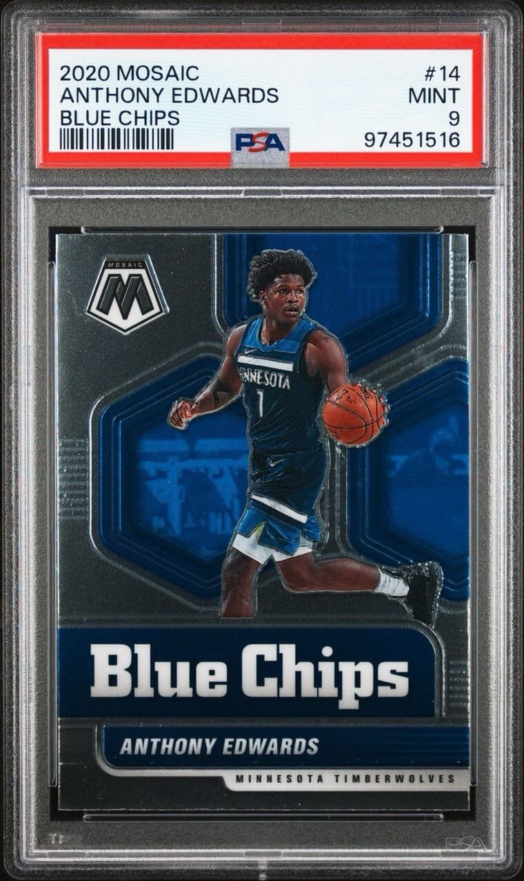 2020 Mosaic Anthony Edwards Blue Chips #14 PSA 9
