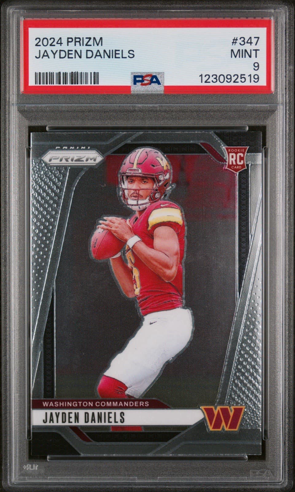 2024 Panini Prizm - Rookies Jayden Daniels #347 (RC). PSA 9 Mint