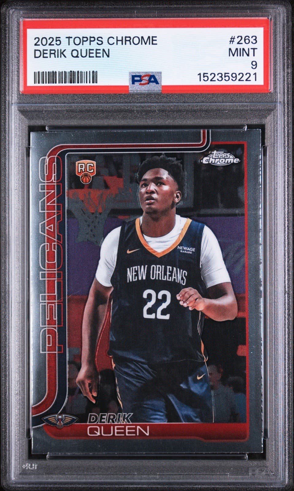 2025-26 Topps Chrome - Derik Queen #263 (RC). PSA 9 MINT
