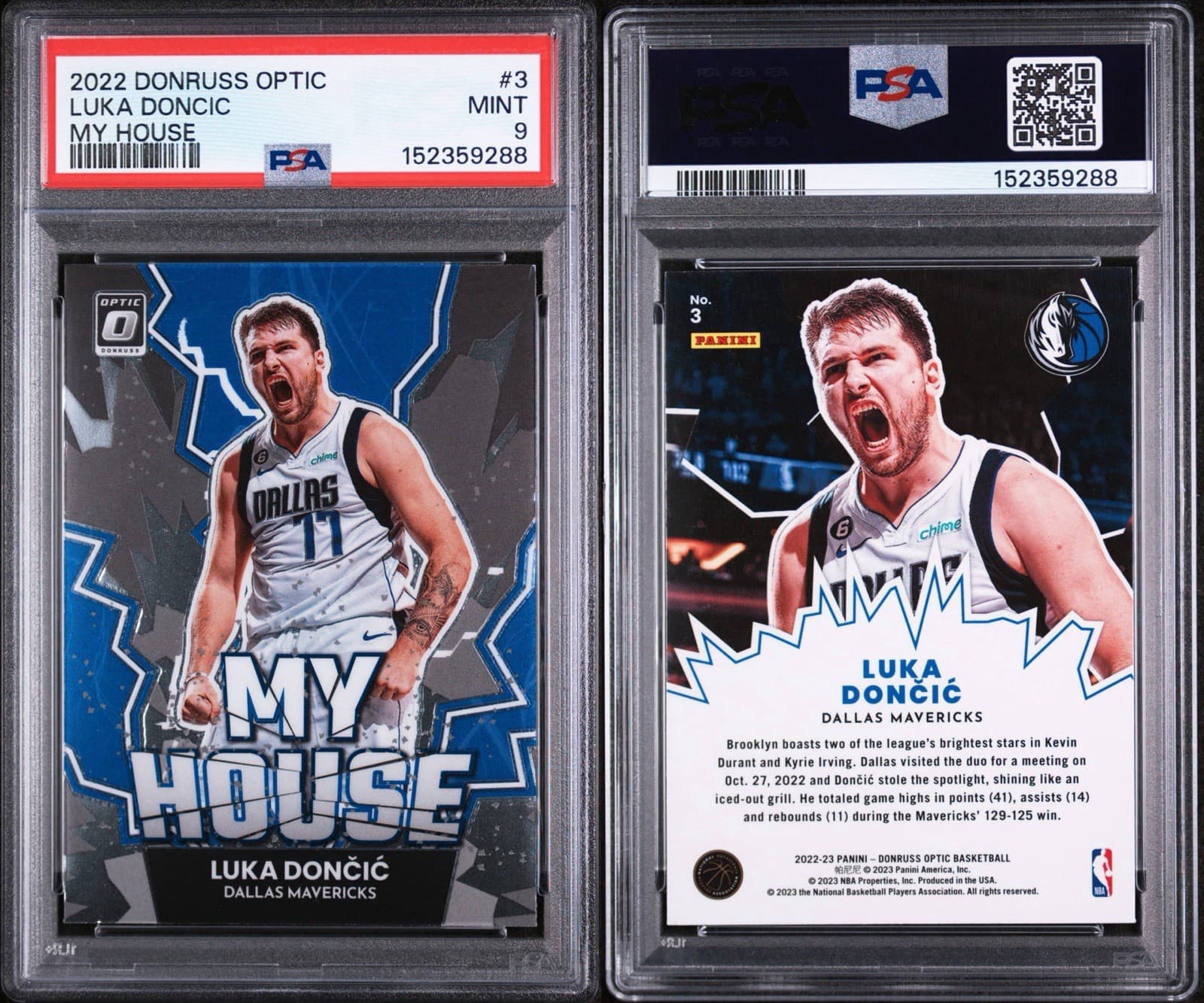 2022-23 Panini Donruss Optic - My House Luka Dončić #3. PSA 9 MINT