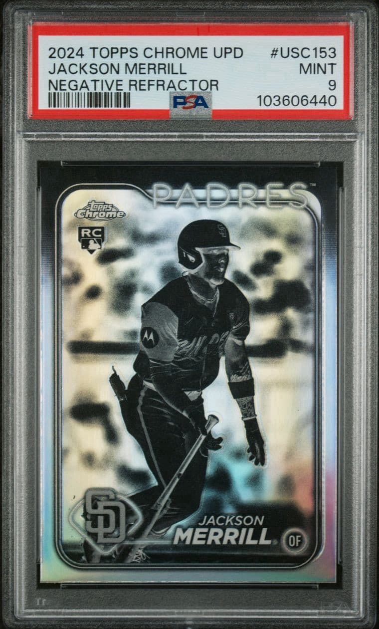 2024 Topps Chrome Update - Jackson Merrill Negative Refractor #USC153. PSA 9
