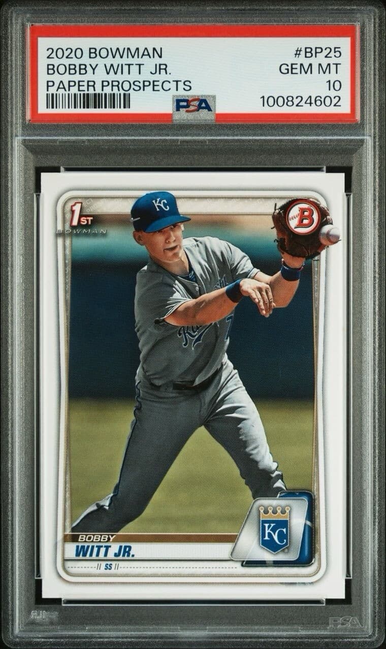 2020 Bowman Bobby Witt Jr 1st Paper Prospects #BP25 PSA 10 GEM MT