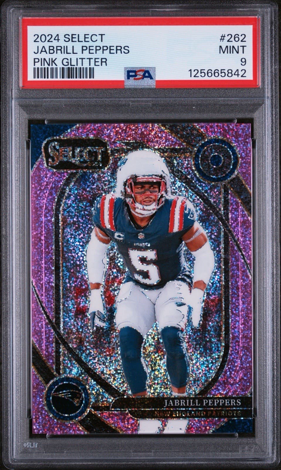 2024 Select Club Level - Jabrill Peppers Pink Glitter 5/15 (Jersey Match). PSA 9